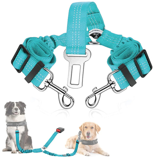 SafeTwin Dog Car Harness with Dual Bungee